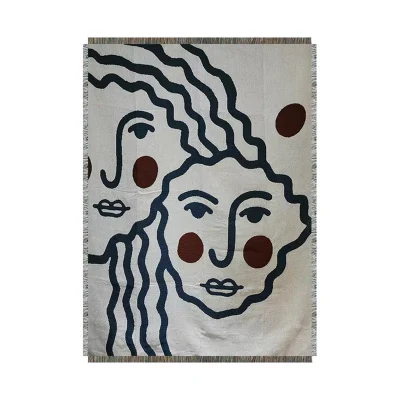 Tapis décoratif abstrait de peinture de T, couverture extérieure de sofa de tricot de couverture de pique-nique