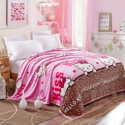 Home Textile Hello Kitty Coral Flannel Fleece Throw Blanket