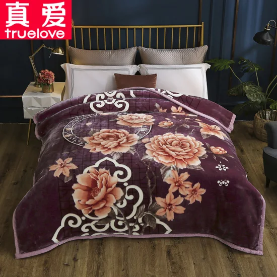 Chine Minky Home Festival de mariage d'hiver Raschel Couvertures de lit en polaire Truelove Fleur Floral Animal Flanelle Nuageux Sherpa Vison Fabricant coréen de couverture