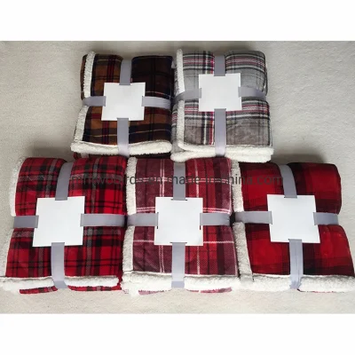 Hot Sale Christmas Xms Holiday Throw Tartan Check Grid Couverture à carreaux Shepa